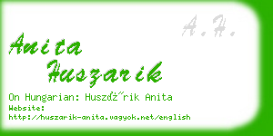 anita huszarik business card